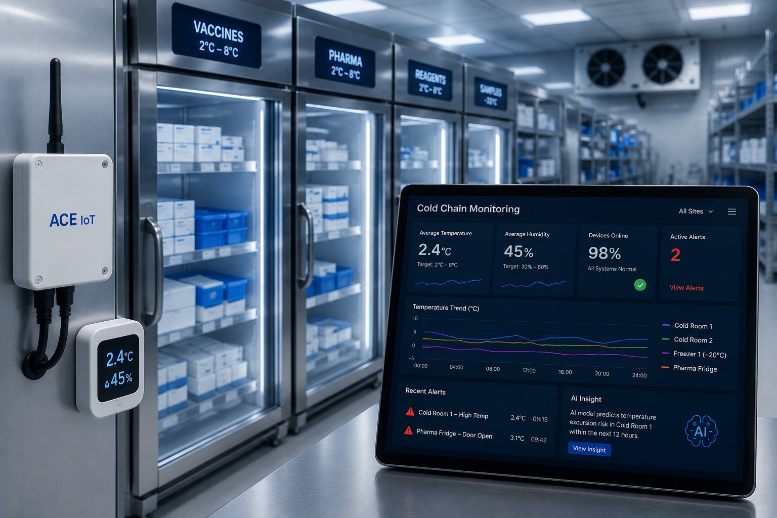 Cold chain temperature monitoring UAE